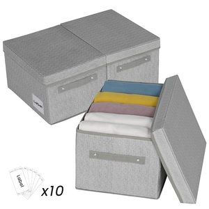 JS HOME Large Closet Storage Baskets with Lids